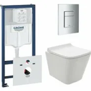 Комплект инсталляции GROHE 38775001 с унитазом AQUAme AQM2004 и сиденьем с микролифтом (NW0169)
