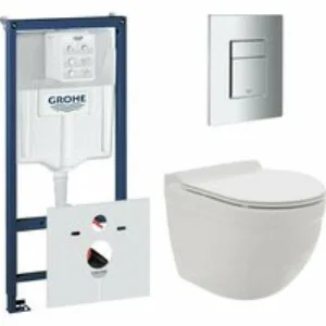 Комплект инсталляции GROHE 38775001 с унитазом AQUAme AQM2006 и сиденьем с микролифтом (NW0170) Комплект инсталляции GROHE 38775001 с унитазом AQUAme AQM2006 и сиденьем с микролифтом (NW0170)