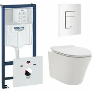 Комплект инсталляции GROHE 38772SH0 с унитазом AQUAme AQM2001 и сиденьем с микролифтом (NW0176) Комплект инсталляции GROHE 38772SH0 с унитазом AQUAme AQM2001 и сиденьем с микролифтом (NW0176)