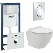 Комплект инсталляции GROHE NW0145/S с унитазом AQUAme AQM2002 и сиденьем с микролифтом (NW0182)