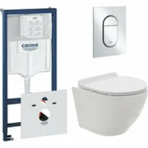 Комплект инсталляции GROHE NW0145/S с унитазом AQUAme AQM2002 и сиденьем с микролифтом (NW0182) Комплект инсталляции GROHE NW0145/S с унитазом AQUAme AQM2002 и сиденьем с микролифтом (NW0182)