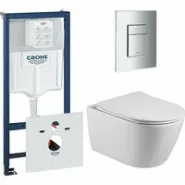 Комплект инсталляции GROHE 38775001 с унитазом Aquatek БЕТТА и сиденьем с микролифтом (NW0186)