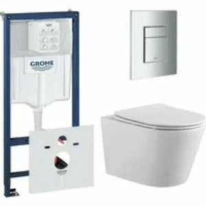 Комплект инсталляции GROHE 38775001 с унитазом Aquatek ВЕГА и сиденьем с микролифтом (NW0190) Комплект инсталляции GROHE 38775001 с унитазом Aquatek ВЕГА и сиденьем с микролифтом (NW0190)