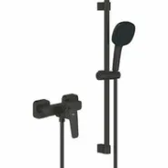 Смеситель для душа GROHE Cubeo с душевым гарнитуром, матовый черный (1018252430)