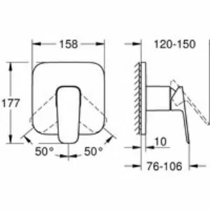 Внешняя часть смесителя для ванны GROHE Cubeo, хром (1017770000) Внешняя часть смесителя для ванны GROHE Cubeo, хром (1017770000)