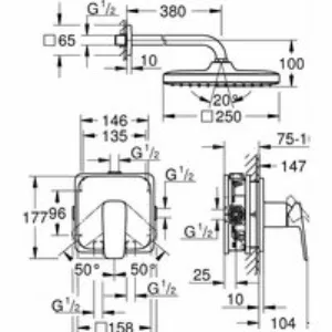 Душевая система GROHE Cubeo со смесителем для душа, хром (1053340000) Душевая система GROHE Cubeo со смесителем для душа, хром (1053340000)