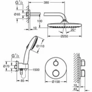 Душевая система GROHE Grohtherm с термостатом для душа, хром (1039960000) Душевая система GROHE Grohtherm с термостатом для душа, хром (1039960000)