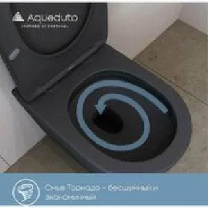 Унитаз подвесной Aqueduto CONE Plus 520*365 безободковый, сиденье с микролифтом, черный матовый (CONT0240) Унитаз подвесной Aqueduto CONE Plus 520*365 безободковый, сиденье с микролифтом, черный матовый (CONT0240)