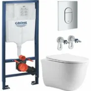 Комплект инсталляции GROHE Rapid SL NW0145/S с унитазом Aquatek КЛАССИК AQ1112T-00 и сиденьем с микролифтом (NW0250)