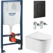 Комплект инсталляции GROHE Solido 38811KF0 с унитазом Aquatek ОБЕРОН AQ1365T-00 и сиденьем с микролифтом (NW0261)