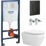 Комплект инсталляции GROHE Solido 38811KF0 с унитазом Aquatek ЛЕЯ AQ1199T-00 и сиденьем с микролифтом (NW0263)