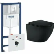 Комплект инсталляции GROHE Rapid SL 38775001 с унитазом Aquatek ЕВРОПА AQ1901-MB и сиденьем с микролифтом (NW0266)