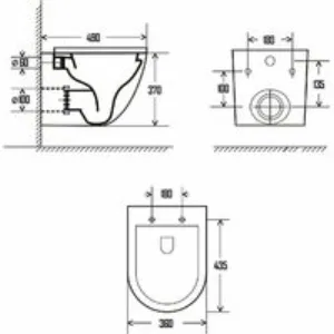 Унитаз AQUAme подвесной с сиденьем с микролифтом, черный матовый (AQM2002MB) Унитаз AQUAme подвесной с сиденьем с микролифтом, черный матовый (AQM2002MB)