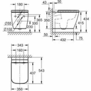 Подвесной унитаз GROHE BauEdge Ceramic, альпин-белый (106740SH00) Подвесной унитаз GROHE BauEdge Ceramic, альпин-белый (106740SH00)