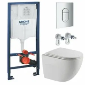 Комплект инсталляции GROHE Rapid SL NW0145/S с унитазом AQUAme AQM2002L и сиденьем с микролифтом, смыв Quiet (NW0271) Комплект инсталляции GROHE Rapid SL NW0145/S с унитазом AQUAme AQM2002L и сиденьем с микролифтом, смыв Quiet (NW0271)