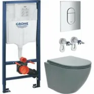 Комплект инсталляции GROHE Rapid SL NW0145/S с унитазом AQUAme AQM2002MGR и сиденьем с микролифтом (NW0273)