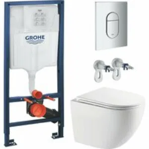 Комплект инсталляции GROHE Rapid SL NW0145/S с унитазом AQUAme AQM2014PRO и сиденьем с микролифтом, смыв Invisible (NW0281) Комплект инсталляции GROHE Rapid SL NW0145/S с унитазом AQUAme AQM2014PRO и сиденьем с микролифтом, смыв Invisible (NW0281)