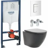 Комплект инсталляции GROHE Rapid SL 38772SH0 с унитазом AQUAme AQM2002MB и сиденьем с микролифтом (NW0284)