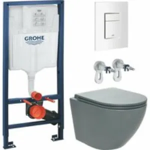Комплект инсталляции GROHE Rapid SL 38772SH0 с унитазом AQUAme AQM2002MGR и сиденьем с микролифтом (NW0285) Комплект инсталляции GROHE Rapid SL 38772SH0 с унитазом AQUAme AQM2002MGR и сиденьем с микролифтом (NW0285)