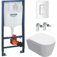 Комплект инсталляции GROHE Rapid SL 38772SH0 с унитазом AQUAme AQM2013PRO и сиденьем с микролифтом, смыв Invisible (NW0292)