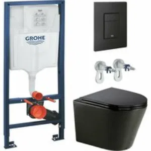 Комплект инсталляции GROHE Solido 38811KF0 с унитазом AQUAme AQM2001MB и сиденьем с микролифтом (NW0294) Комплект инсталляции GROHE Solido 38811KF0 с унитазом AQUAme AQM2001MB и сиденьем с микролифтом (NW0294)