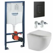Комплект инсталляции GROHE Solido 38811KF0 с унитазом AQUAme AQM2002MW и сиденьем с микролифтом (NW0298)
