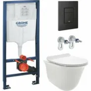 Комплект инсталляции GROHE Solido 38811KF0 с унитазом AQUAme AQM2005 и сиденьем с микролифтом (NW0300)