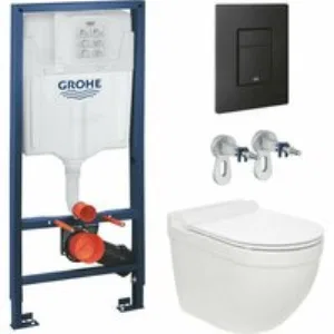 Комплект инсталляции GROHE Solido 38811KF0 с унитазом AQUAme AQM2010 и сиденьем с микролифтом, смыв Quiet (NW0301) Комплект инсталляции GROHE Solido 38811KF0 с унитазом AQUAme AQM2010 и сиденьем с микролифтом, смыв Quiet (NW0301)