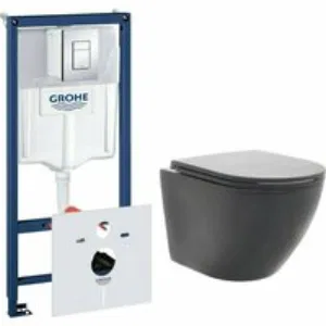 Комплект инсталляции GROHE Rapid SL 38775001 с унитазом AQUAme AQM2002MB и сиденьем с микролифтом (NW0308) Комплект инсталляции GROHE Rapid SL 38775001 с унитазом AQUAme AQM2002MB и сиденьем с микролифтом (NW0308)