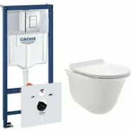 Комплект инсталляции GROHE Rapid SL 38775001 с унитазом AQUAme AQM2005 и сиденьем с микролифтом (NW0312)