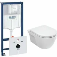 Комплект инсталляции GROHE Rapid SL 38775001 с унитазом AQUAme AQM2011 и сиденьем с микролифтом (NW0314)