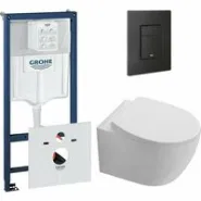 Комплект инсталляции GROHE Solido 38811KF0 с унитазом Aquatek СИРИУС AQ1582T-00 и сиденьем с микролифтом (NW0332)
