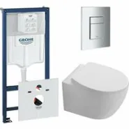 Комплект инсталляции GROHE Rapid SL 38775001 с унитазом Aquatek СИРИУС AQ1582T-00 и сиденьем с микролифтом (NW0333)