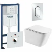 Комплект инсталляции GROHE Rapid SL NW0145/S с унитазом Aquatek ЛИБРА AQ1505T-00 и сиденьем с микролифтом (NW0342)