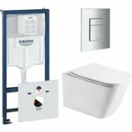 Комплект инсталляции GROHE Rapid SL 38775001 с унитазом Aquatek ЛИБРА AQ1505T-00 и сиденьем с микролифтом (NW0345)