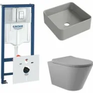 Комплект инсталляции GROHE Rapid SL 38775001 с унитазом Aqueduto CONE CON0130 и раковиной Aqueduto ESPIRAL ESP0330 (NW0366)