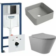 Комплект инсталляции GROHE Solido 38811KF0 с унитазом Aqueduto CONE CON0130 и раковиной Aqueduto ESPIRAL ESP0330 (NW0367)