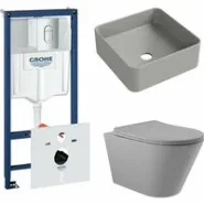 Комплект инсталляции GROHE Rapid SL NW0145/S с унитазом Aqueduto CONE CON0130 и раковиной Aqueduto ESPIRAL ESP0330 (NW0369)