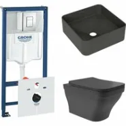 Комплект инсталляции GROHE Rapid SL 38775001 с унитазом Aqueduto ESTETA EST0140 и раковиной накладная Aqueduto ESPIRAL ESP0340 (NW0370)