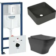 Комплект инсталляции GROHE Rapid SL 38772SH0 с унитазом Aqueduto ESTETA EST0140 и раковиной Aqueduto ESPIRAL ESP0340 (NW0372)
