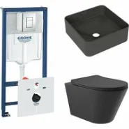 Комплект инсталляции GROHE Rapid SL 38775001 с унитазом Aqueduto CONE CON0140 и раковиной Aqueduto ESPIRAL ESP0340 (NW0390)