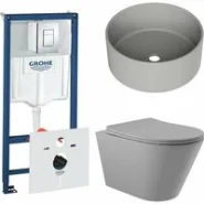 Комплект инсталляции GROHE Rapid SL 38775001 с унитазом Aqueduto CONE CON0130 и раковиной Aqueduto ESPIRAL D400 ESP0130 (NW0406)
