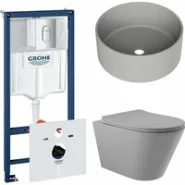 Комплект инсталляции GROHE Rapid SL NW0145/S с унитазом Aqueduto CONE CON0130 и раковиной Aqueduto ESPIRAL D400 ESP0130 (NW0409)