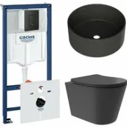 Комплект инсталляции GROHE Solido 38811KF0 с унитазом Aqueduto CONE Plus CONT0240 и раковиной Aqueduto ESPIRAL D400 ESP0140 (NW0415)