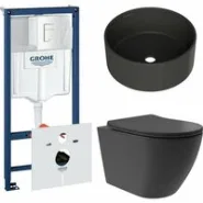 Комплект инсталляции GROHE Rapid SL 38772SH0 с унитазом Aqueduto OVO Plus OVOT0240 и раковиной Aqueduto ESPIRAL D400 ESP0140 (NW0420)