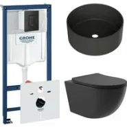 Комплект инсталляции GROHE Solido 38811KF0 с унитазом Aqueduto OVO OVO0140 и раковиной Aqueduto ESPIRAL D400 ESP0140 (NW0423)