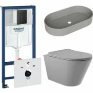 Комплект инсталляции GROHE Solido 38811KF0 с унитазом Aqueduto CONE CON0130 и раковиной Aqueduto ESPIRAL ESP0230 ( NW0447)
