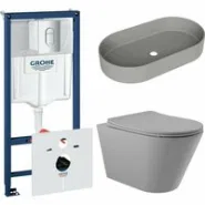 Комплект инсталляции GROHE Rapid SL NW0145/S с унитазом Aqueduto CONE CON0130 и раковиной Aqueduto ESPIRAL ESP0230 (NW0449)
