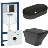Комплект инсталляции GROHE Solido 38811KF0 с унитазом Aqueduto ESTETA EST0140 и раковиной Aqueduto ESPIRAL ESP0240 (NW0451)