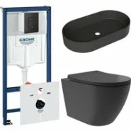 Комплект инсталляции GROHE Solido 38811KF0 с унитазом Aqueduto OVO Plus OVOT0240 и раковиной Aqueduto ESPIRAL ESP0240 (NW0459)